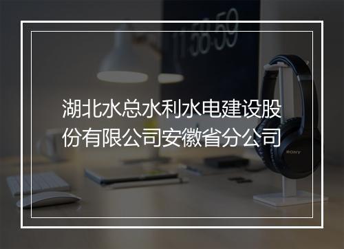 湖北水总水利水电建设股份有限公司安徽省分公司