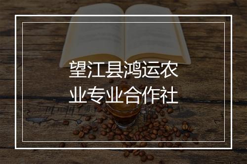 望江县鸿运农业专业合作社