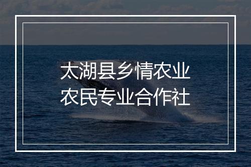太湖县乡情农业农民专业合作社