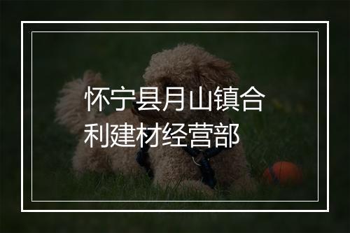 怀宁县月山镇合利建材经营部