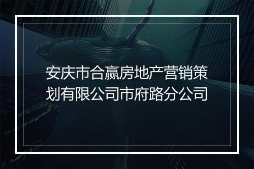 安庆市合赢房地产营销策划有限公司市府路分公司