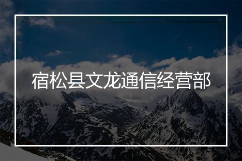 宿松县文龙通信经营部