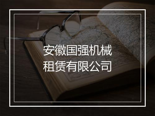 安徽国强机械租赁有限公司