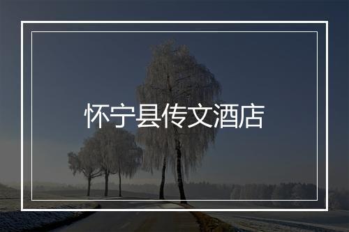 怀宁县传文酒店