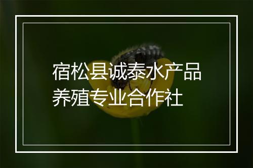 宿松县诚泰水产品养殖专业合作社