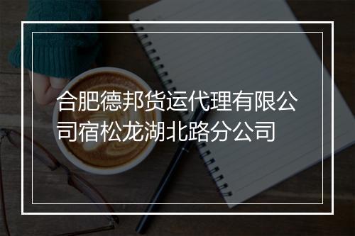 合肥德邦货运代理有限公司宿松龙湖北路分公司