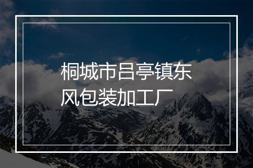 桐城市吕亭镇东风包装加工厂