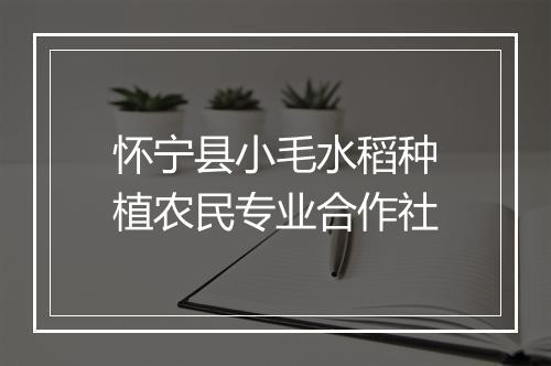 怀宁县小毛水稻种植农民专业合作社