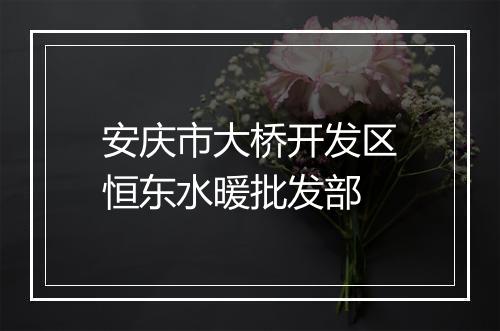 安庆市大桥开发区恒东水暖批发部