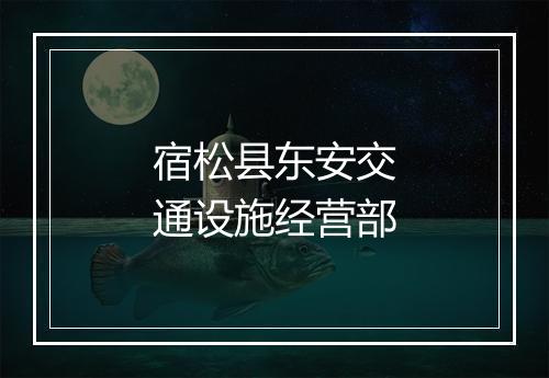 宿松县东安交通设施经营部