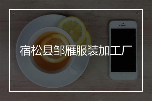 宿松县邹雁服装加工厂