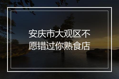 安庆市大观区不愿错过你熟食店