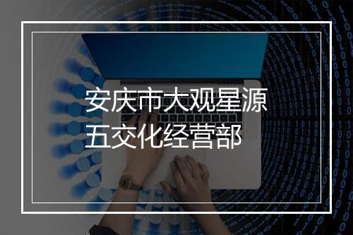 安庆市大观星源五交化经营部