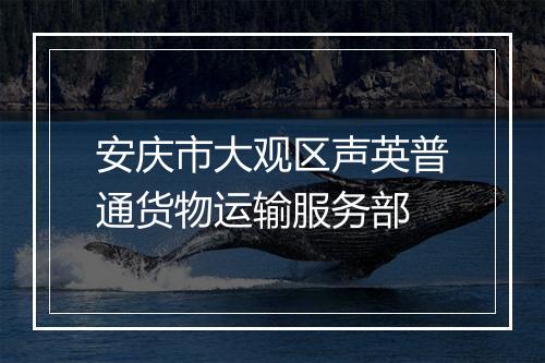 安庆市大观区声英普通货物运输服务部