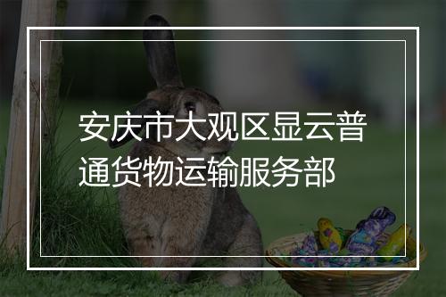 安庆市大观区显云普通货物运输服务部