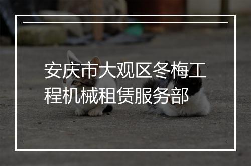 安庆市大观区冬梅工程机械租赁服务部
