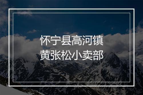 怀宁县高河镇黄张松小卖部
