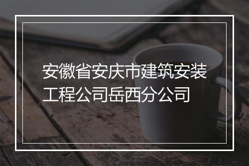 安徽省安庆市建筑安装工程公司岳西分公司