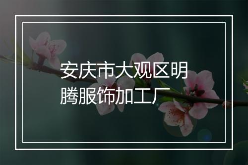 安庆市大观区明腾服饰加工厂