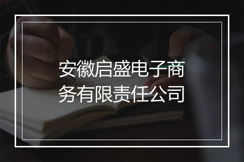 安徽启盛电子商务有限责任公司