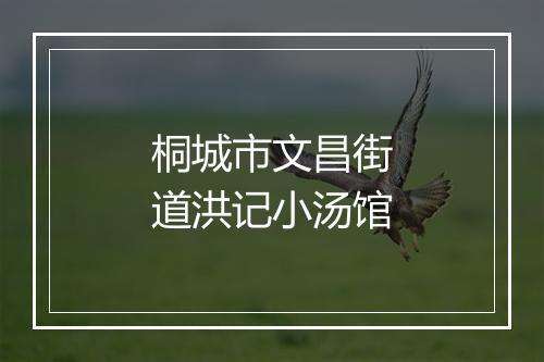 桐城市文昌街道洪记小汤馆
