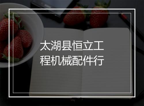 太湖县恒立工程机械配件行