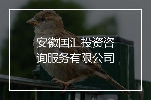 安徽国汇投资咨询服务有限公司