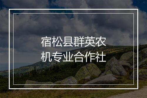 宿松县群英农机专业合作社