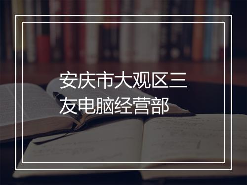 安庆市大观区三友电脑经营部