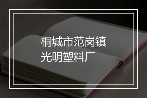 桐城市范岗镇光明塑料厂