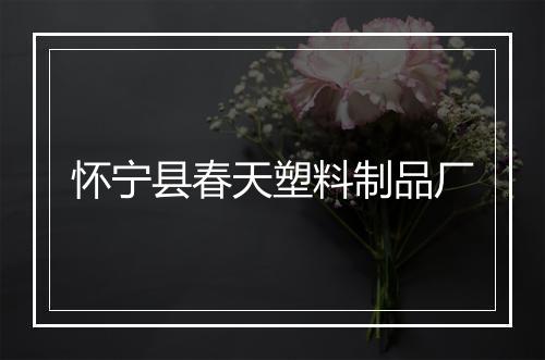 怀宁县春天塑料制品厂