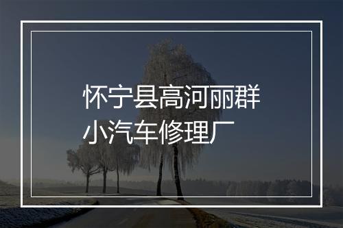 怀宁县高河丽群小汽车修理厂