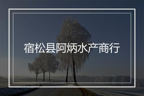 宿松县阿炳水产商行