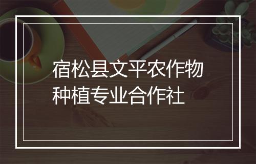 宿松县文平农作物种植专业合作社
