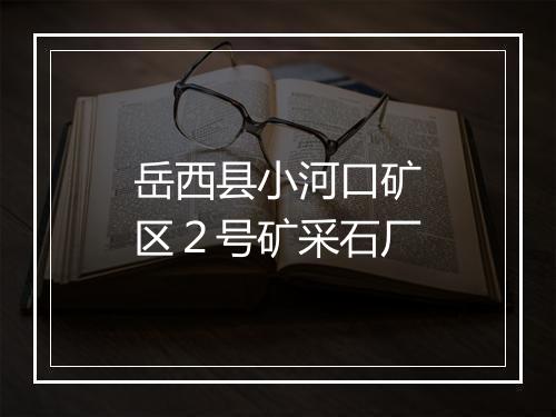 岳西县小河口矿区２号矿采石厂