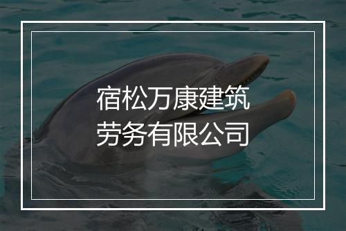 宿松万康建筑劳务有限公司