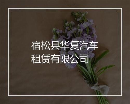 宿松县华复汽车租赁有限公司