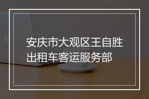 安庆市大观区王自胜出租车客运服务部