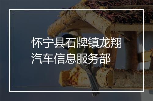 怀宁县石牌镇龙翔汽车信息服务部