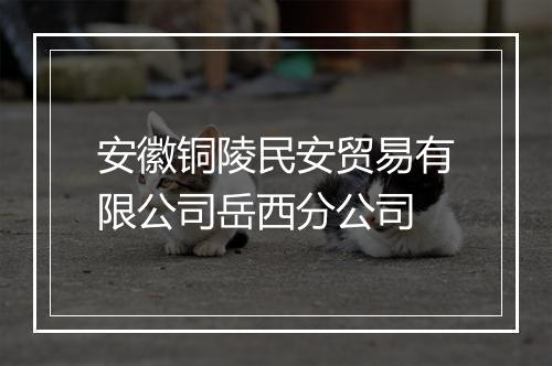 安徽铜陵民安贸易有限公司岳西分公司