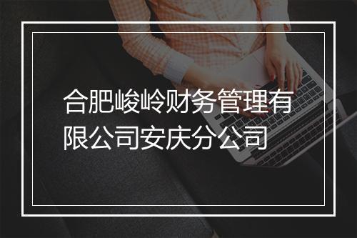 合肥峻岭财务管理有限公司安庆分公司