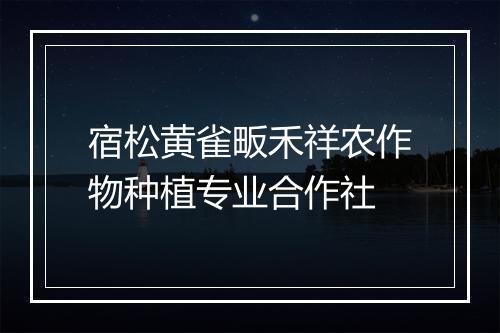 宿松黄雀畈禾祥农作物种植专业合作社