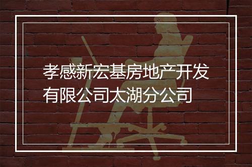 孝感新宏基房地产开发有限公司太湖分公司