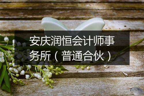 安庆润恒会计师事务所（普通合伙）