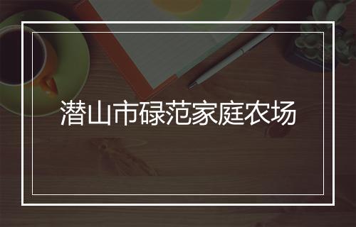 潜山市碌范家庭农场