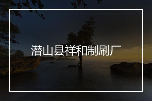 潜山县祥和制刷厂