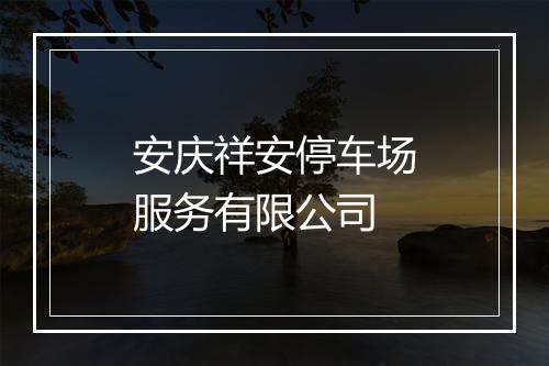 安庆祥安停车场服务有限公司
