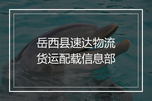 岳西县速达物流货运配载信息部