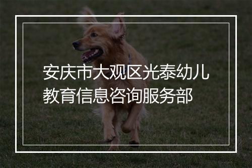安庆市大观区光泰幼儿教育信息咨询服务部