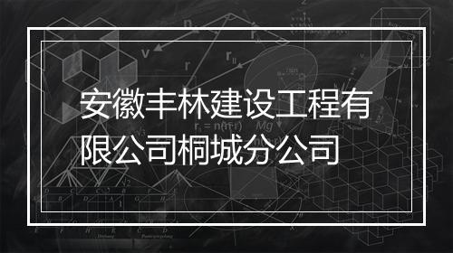 安徽丰林建设工程有限公司桐城分公司